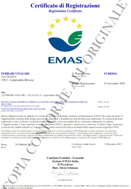 Certificato Emas